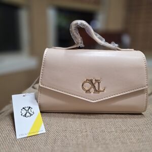 Christian Lacroix Beige Crossbody Bag with Gold Logo